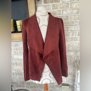 BB Dakota rust faux suede open waterfall jacket size S NWT!